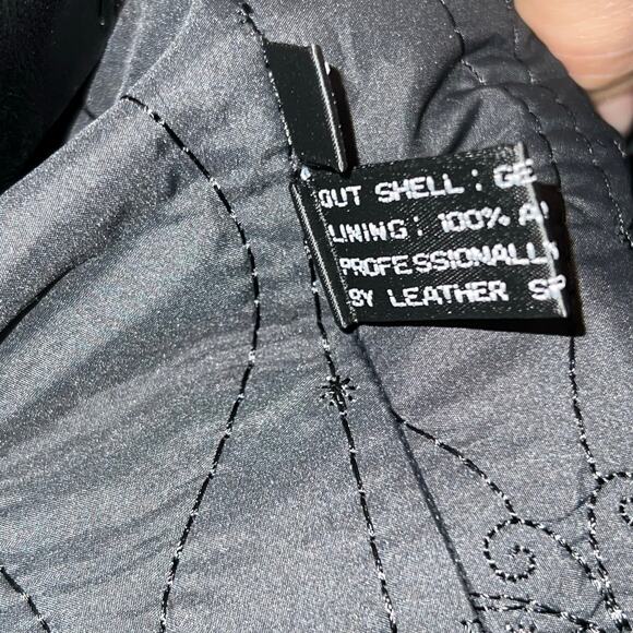 Donica Black Leather Jacket Women’s S Faux Fur Collar Double Breasted Mob Wife - Picture 6 of 10